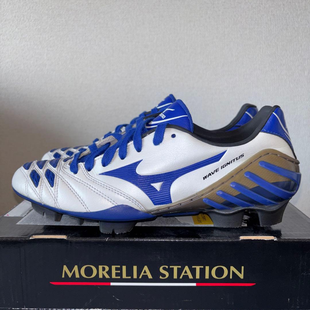 ミズノ ウエーブ イグニタス 2 MD ホワイト×ブルー　26.5cm