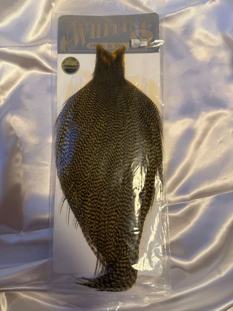 Whiting フライマテリアル HI&Dry ゴールデンオリーブ Whiting 100 Pack Dry Fly Hackle - White dyed Golden Olive - 12