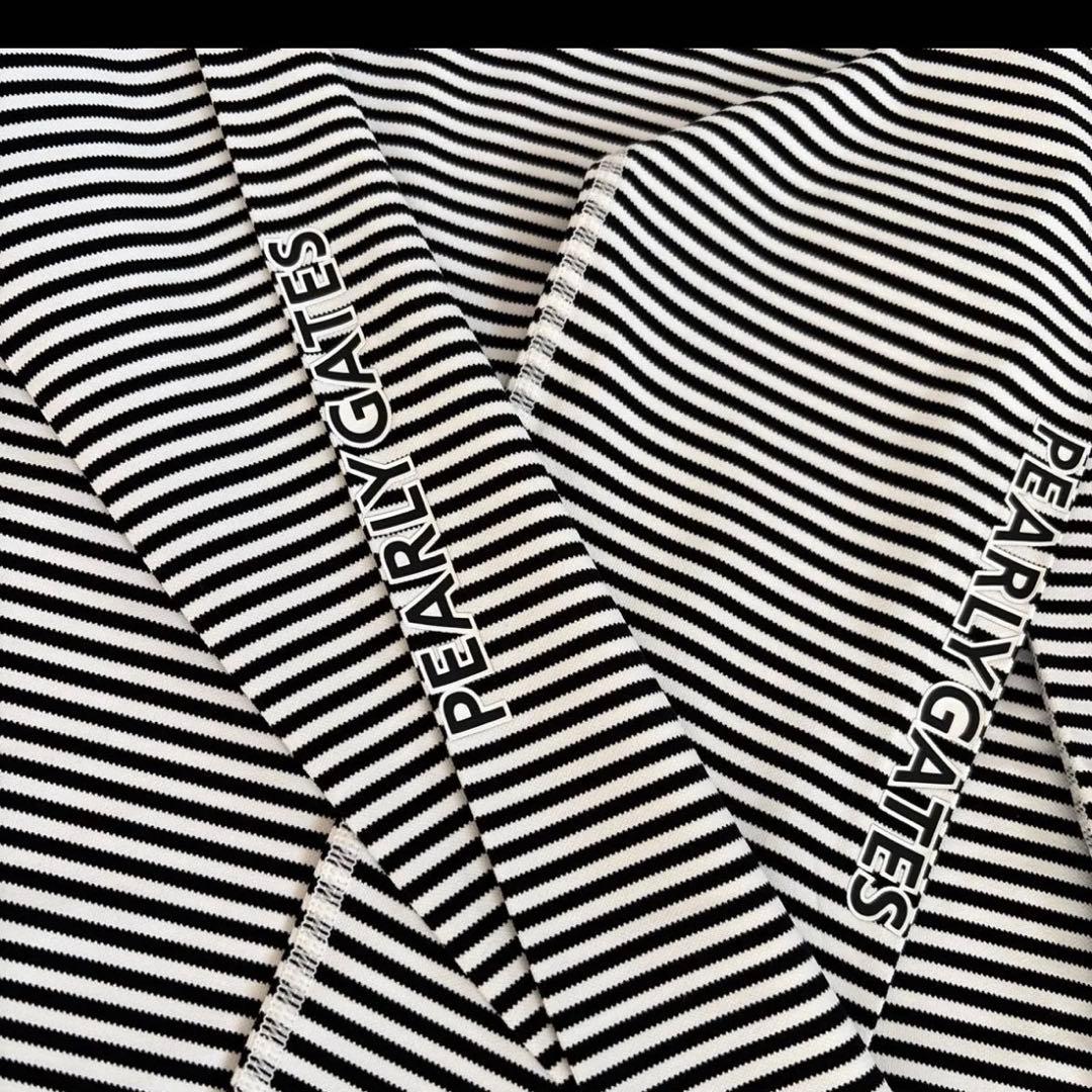 パーリーゲイツ インナー 長袖 モックネックシャツ ボーダーゴルフ ☆4