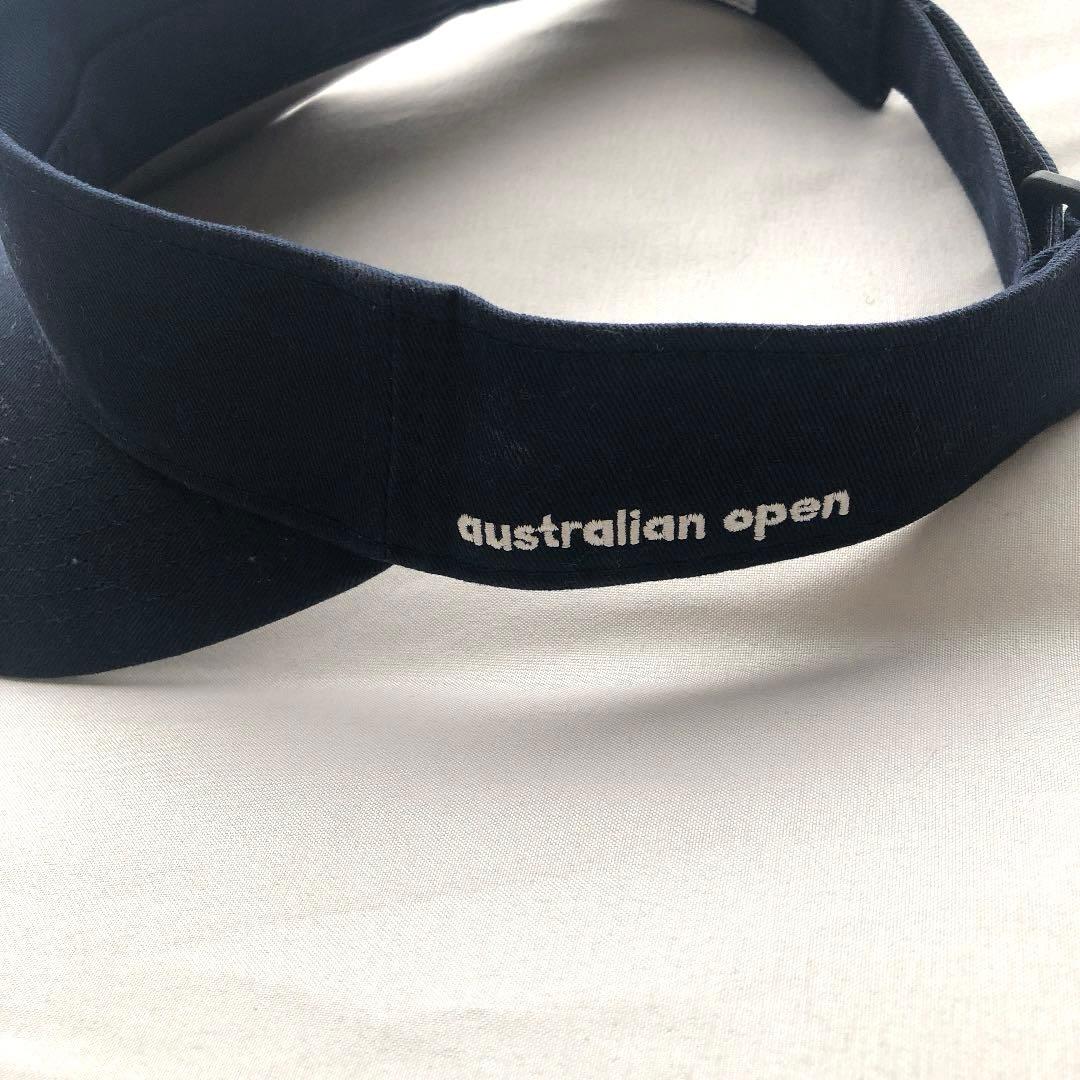 全豪オープン AO テニス 公式グッズ サンバイザー ネイビー - メルカリ