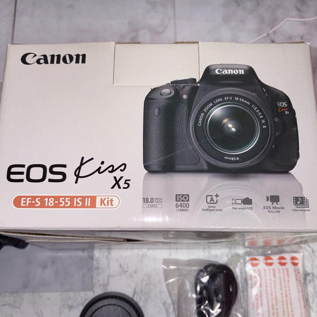 Canon 一眼レフ kiss x5 キット ストロボ 単焦点レンズ セット - メルカリ