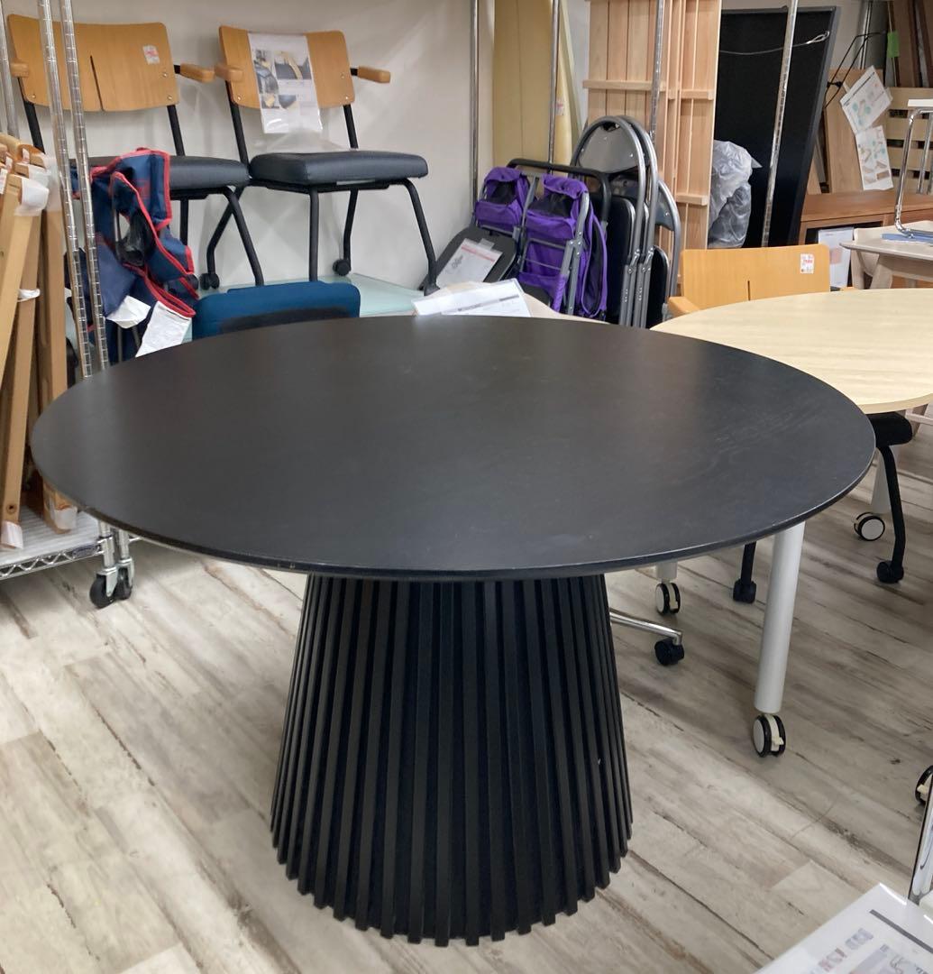 円形ダイニングテーブル ラウンド型 天然木天板 幅120cm 北九州市福岡