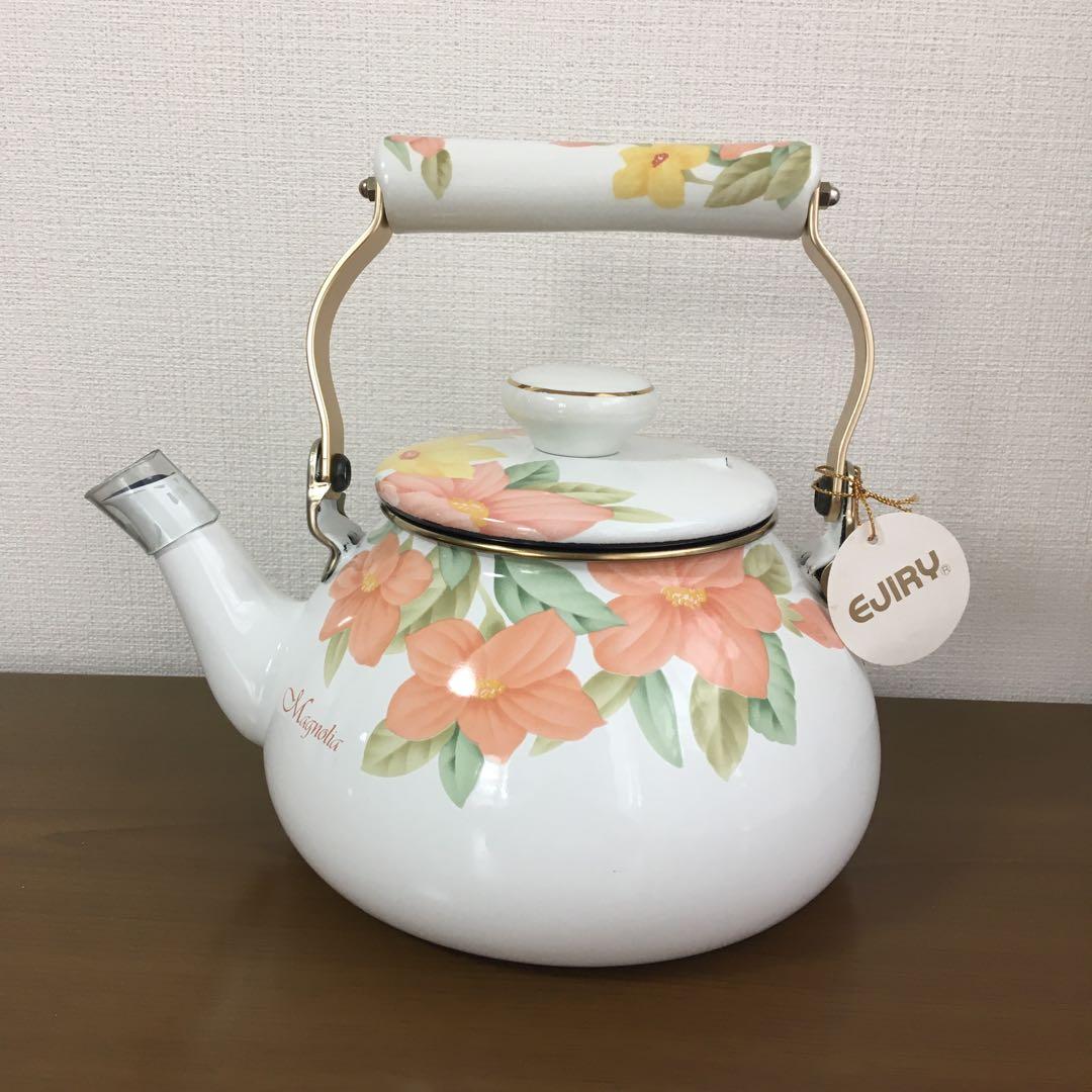 EJIRY ホーロー やかん 花柄 - メルカリ