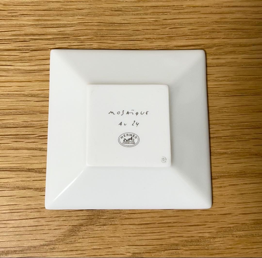 ゴールド カレ No1 トレイ プレート 皿 HERMES エルメス モザイク