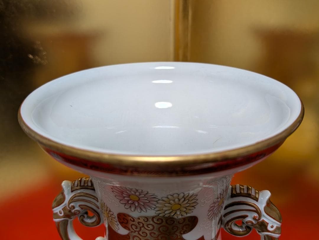 古美術 アンティーク 盤口瓶 双耳広口瓶 穿雲龍紋様 明治 九谷 谷口製