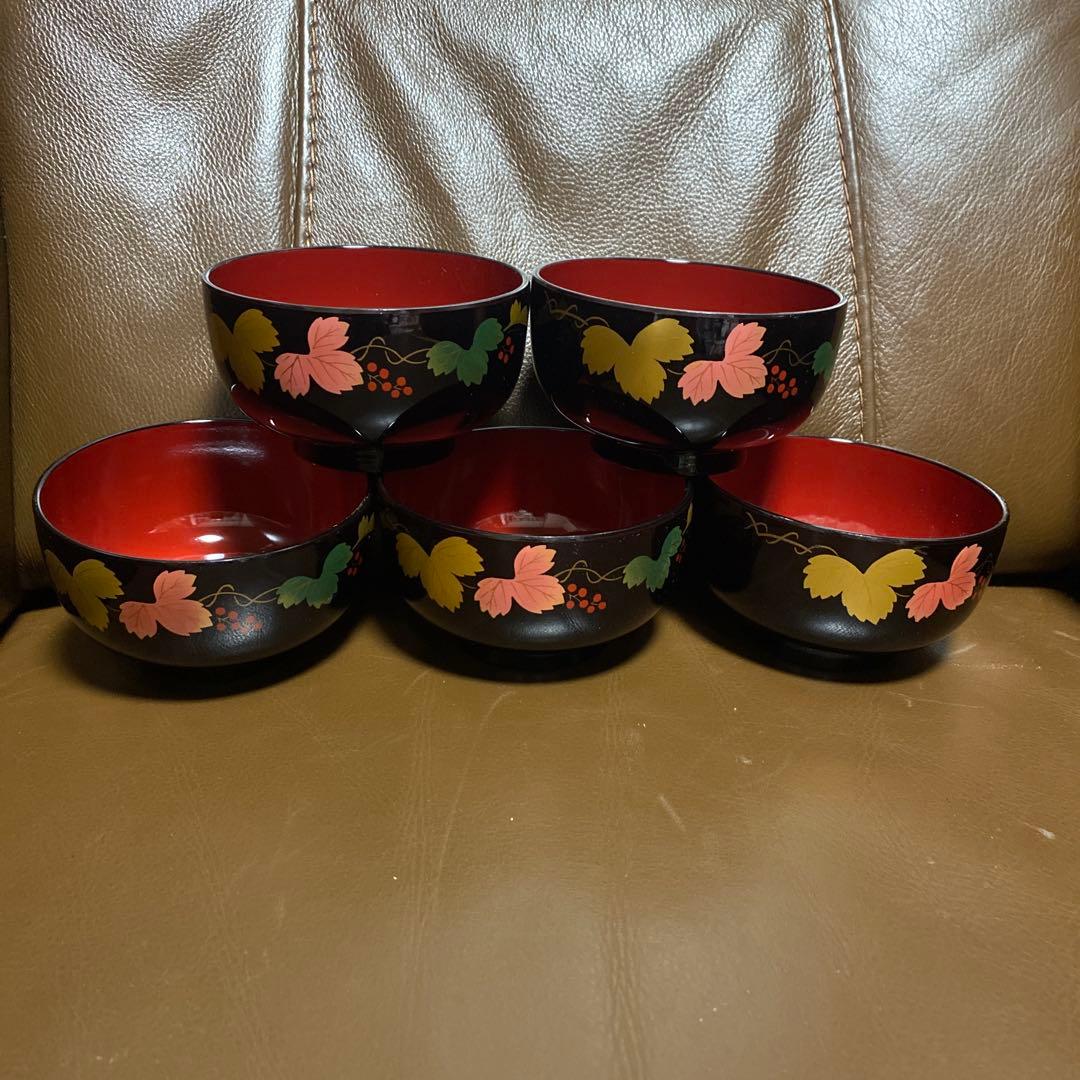 会津塗汁椀5客セット - メルカリ