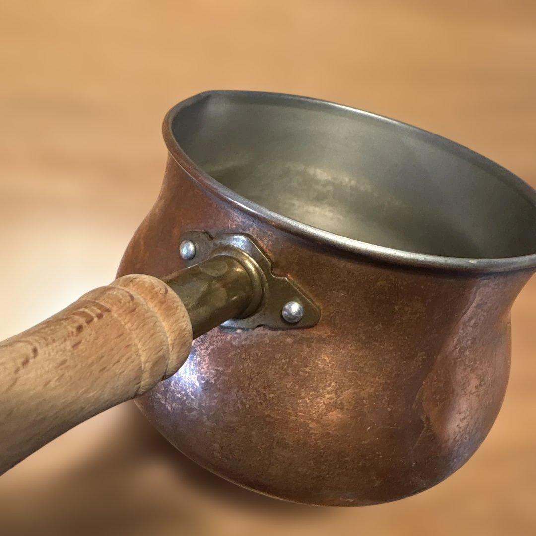 銅製片手鍋 木製ハンドル ミルクパン - メルカリ