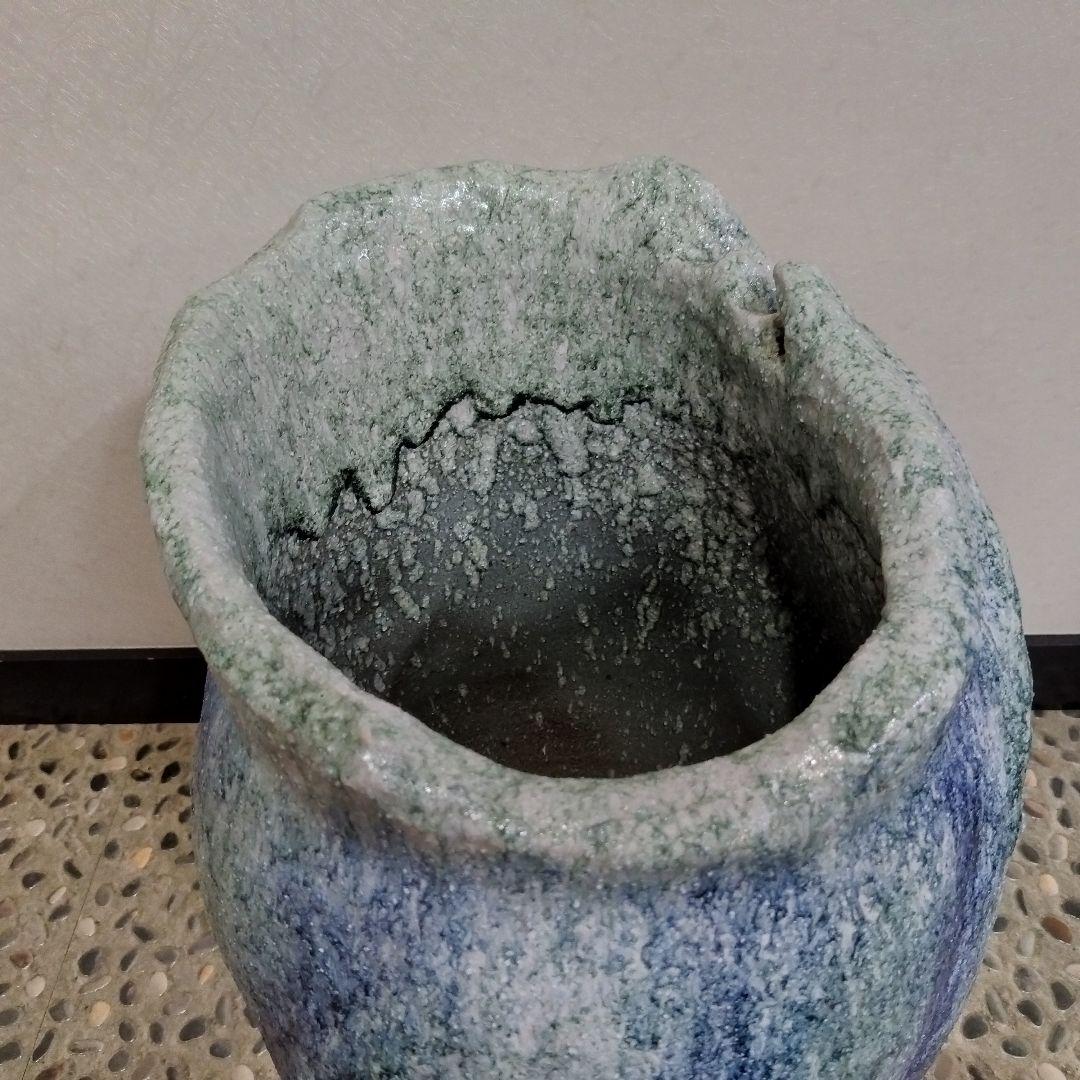 値下げ【新品・未使用】清流 傘立 へちもん 信楽焼 インテリア 鉢