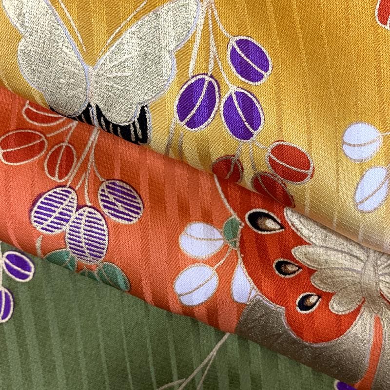 601ag29□七五三 七歳 女児 着物&袋帯 金彩 蝶□美品 601ag29□