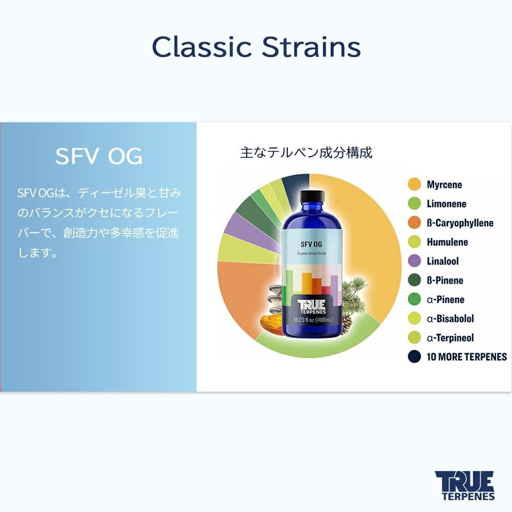 TRUE テルペン 510 CBD CBN CBG 10ml SFV OG - メルカリ