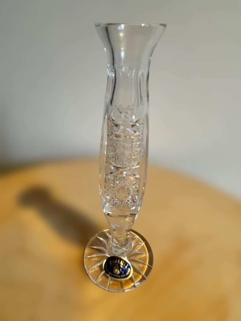 希少】ボヘミアクリスタル 500PK 一輪挿し チェコスロバキア製 未使用