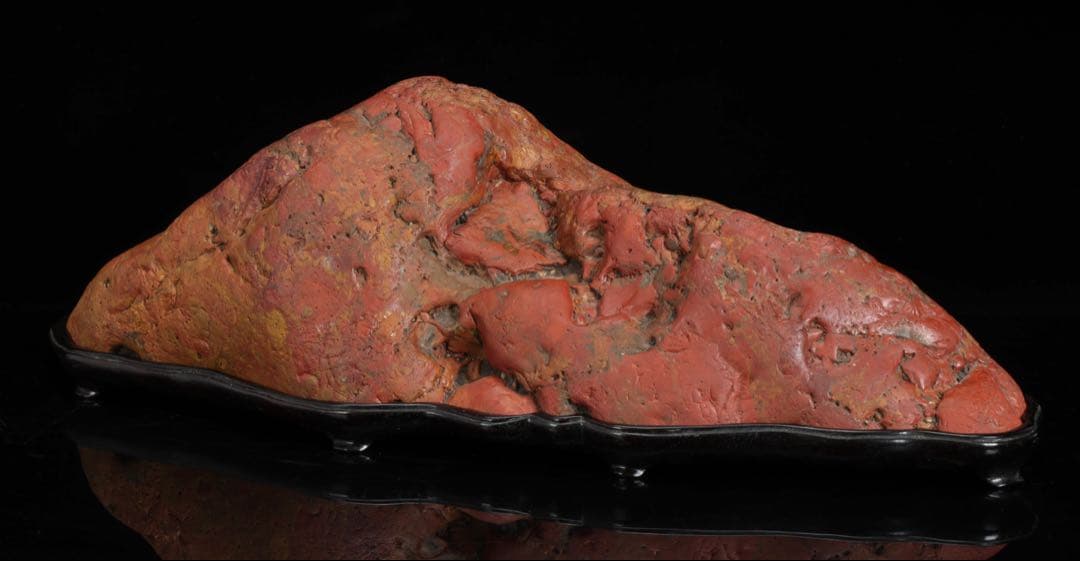 佐渡 赤玉石 在銘台座付 碧玉 赤石 鑑賞石 水石 飾石 天然石 11.9kg