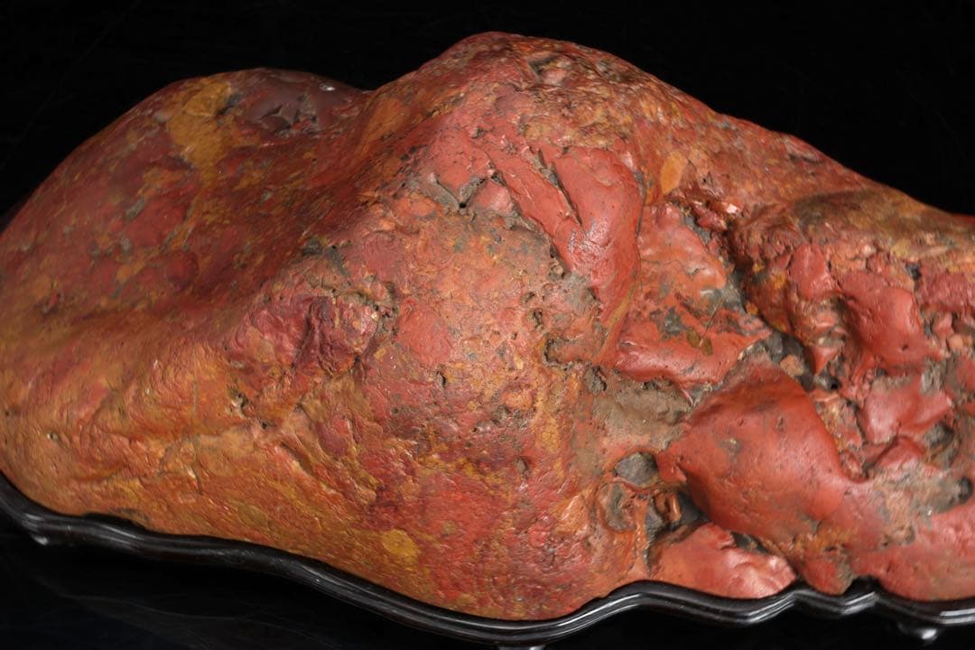 佐渡 赤玉石 在銘台座付 碧玉 赤石 鑑賞石 水石 飾石 天然石 11.9kg