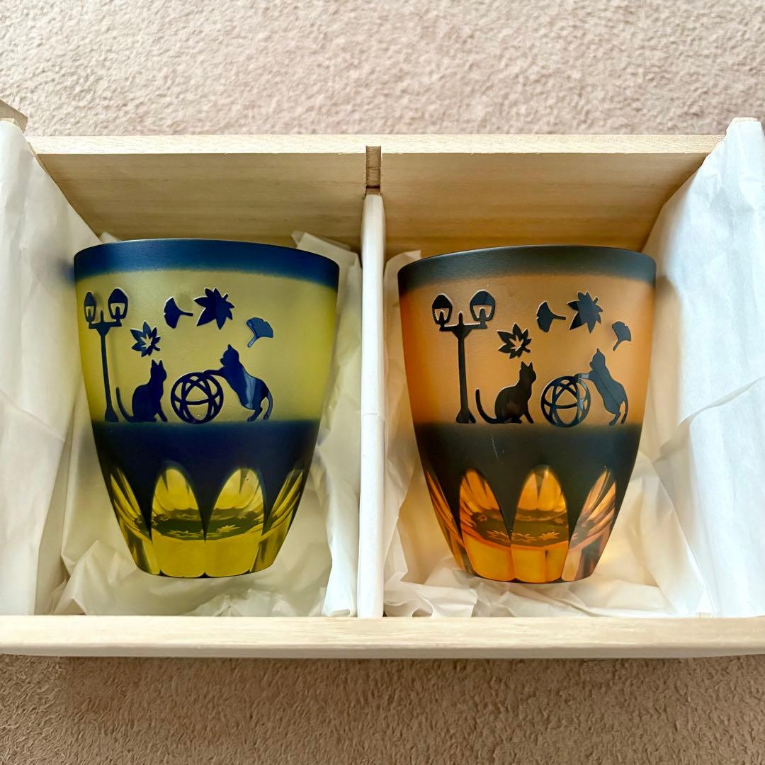 北一硝子 ぎやまん 月見ねこ - メルカリ