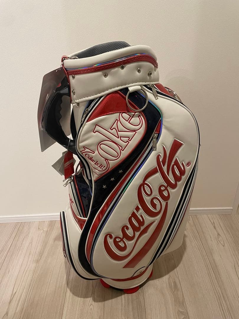新品 Coca-Cola コカコーラ キャディバッグ ゴルフ用 コカ・コーラ 白