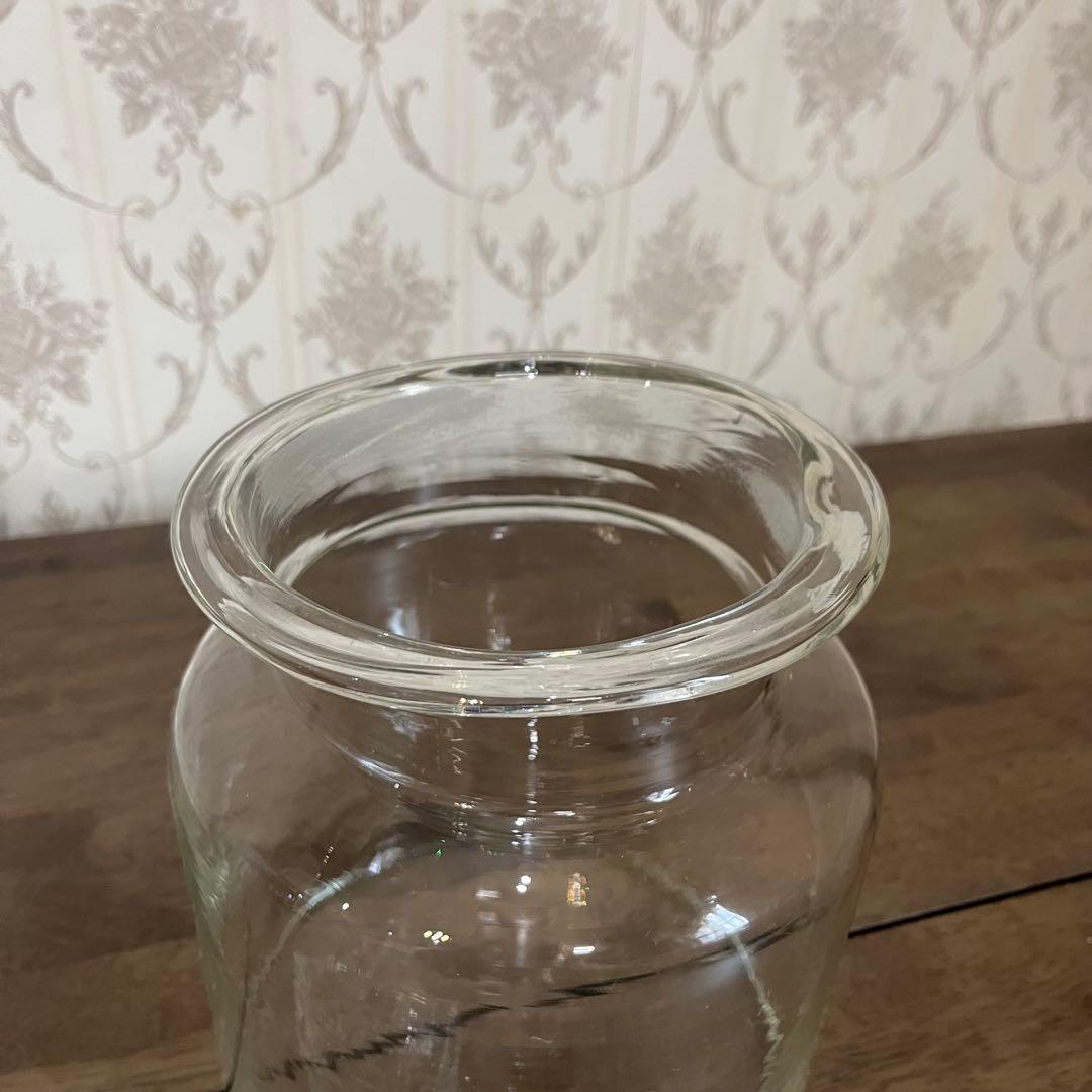 アンティーク】昭和レトロ 蓋付 ガラス瓶 保存瓶 古道具 オブジェ 当時