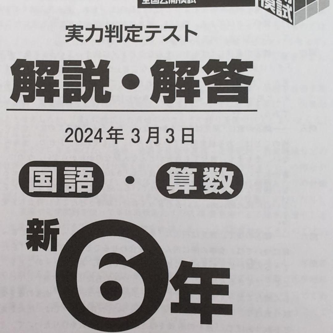 2024年度日能研全国公開模試新6年生3月3日実施4科目 - メルカリ