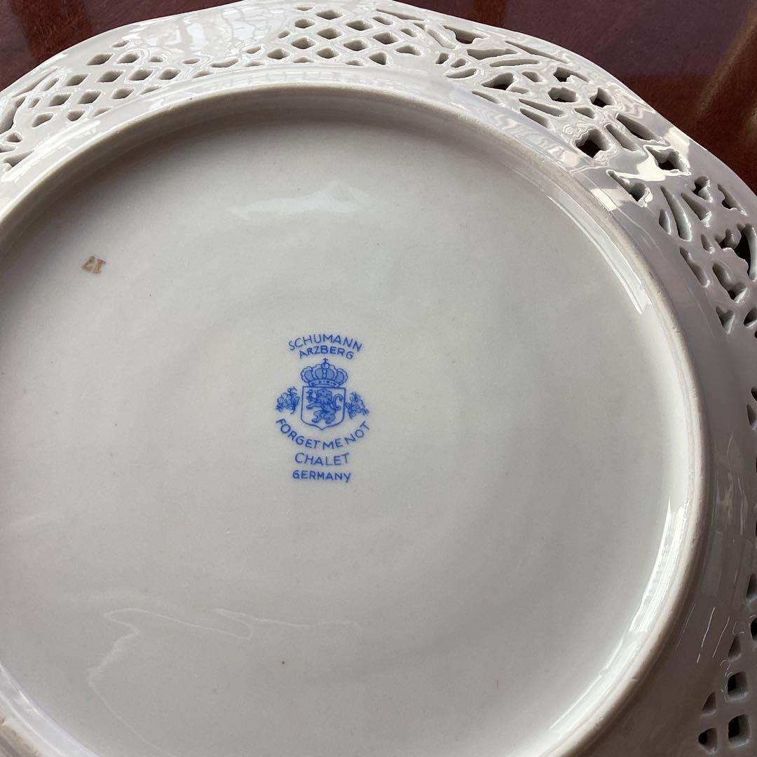 SCHUMANNBAVARIA 勿忘草24cmピアスプレートアンティーク《B》