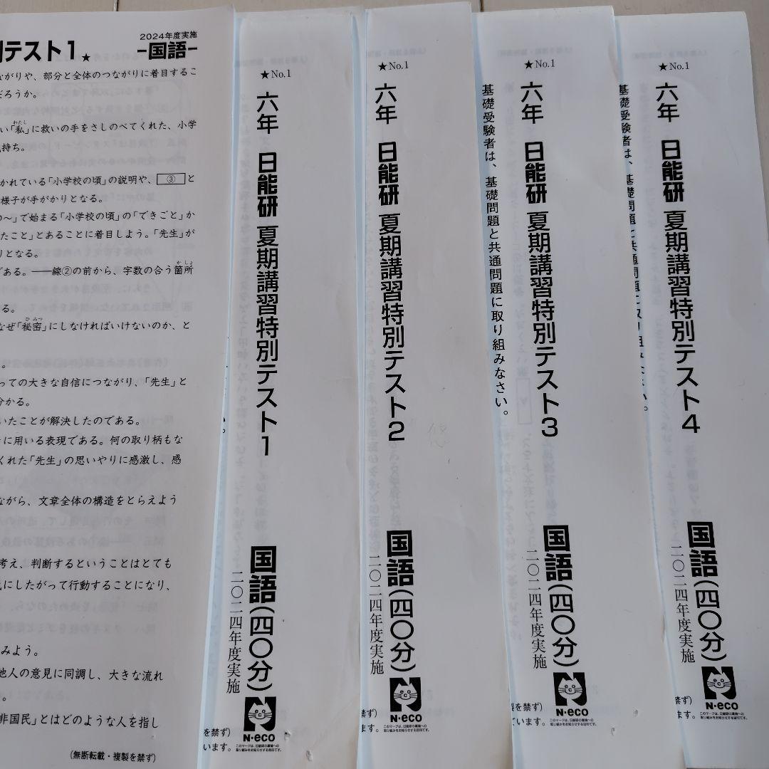 最新 43回分2024年版 6年　日能研　テスト1年分　 模試 日能研 2023年度 6年生 1年分テスト フルセット - メルカリ