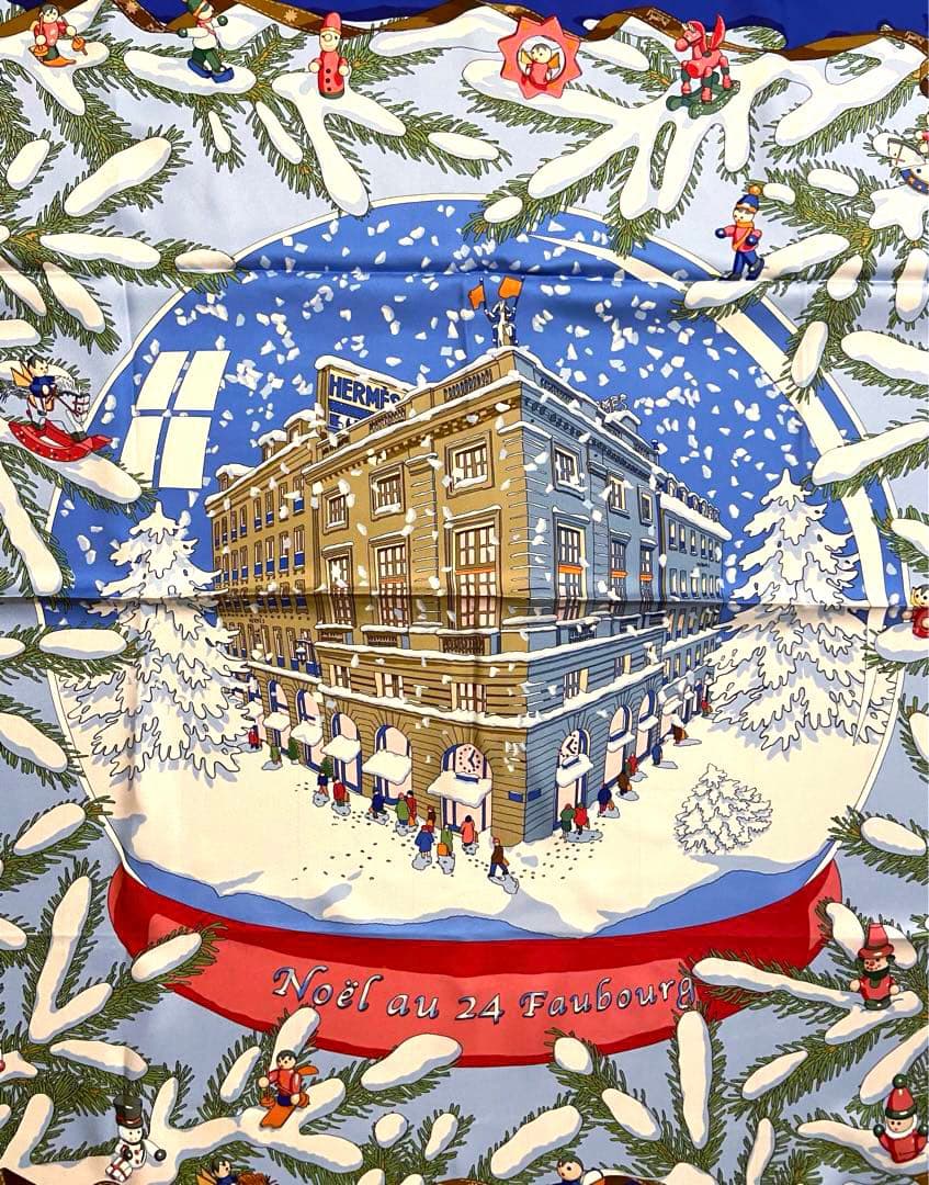 極希少 美品 エルメス シルクスカーフ カレ フォーブル24番地の