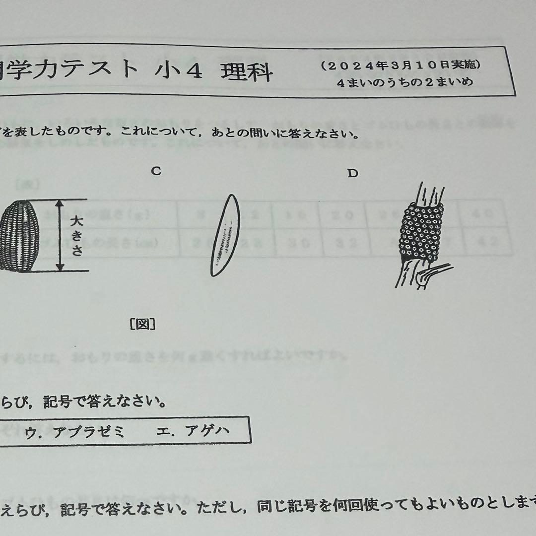 浜学園 公開学力テスト 2024年 小4 国語 算数 理科3科目 即発送 最新