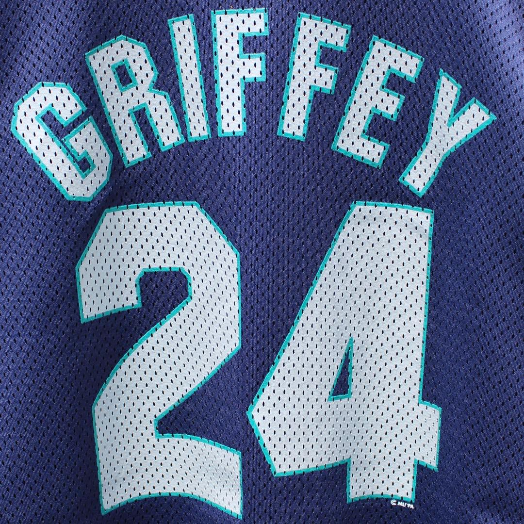 USA製 90s シアトル マリナーズ グリフィーJr. 古着 プルゲームシャツ