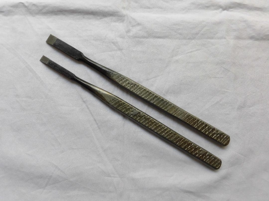 共柄　盆栽用彫刻刀　 平２本セット 株式会社喜久和 / 特上共柄彫刻刀 6点セット 1271 Bonsai chisel set