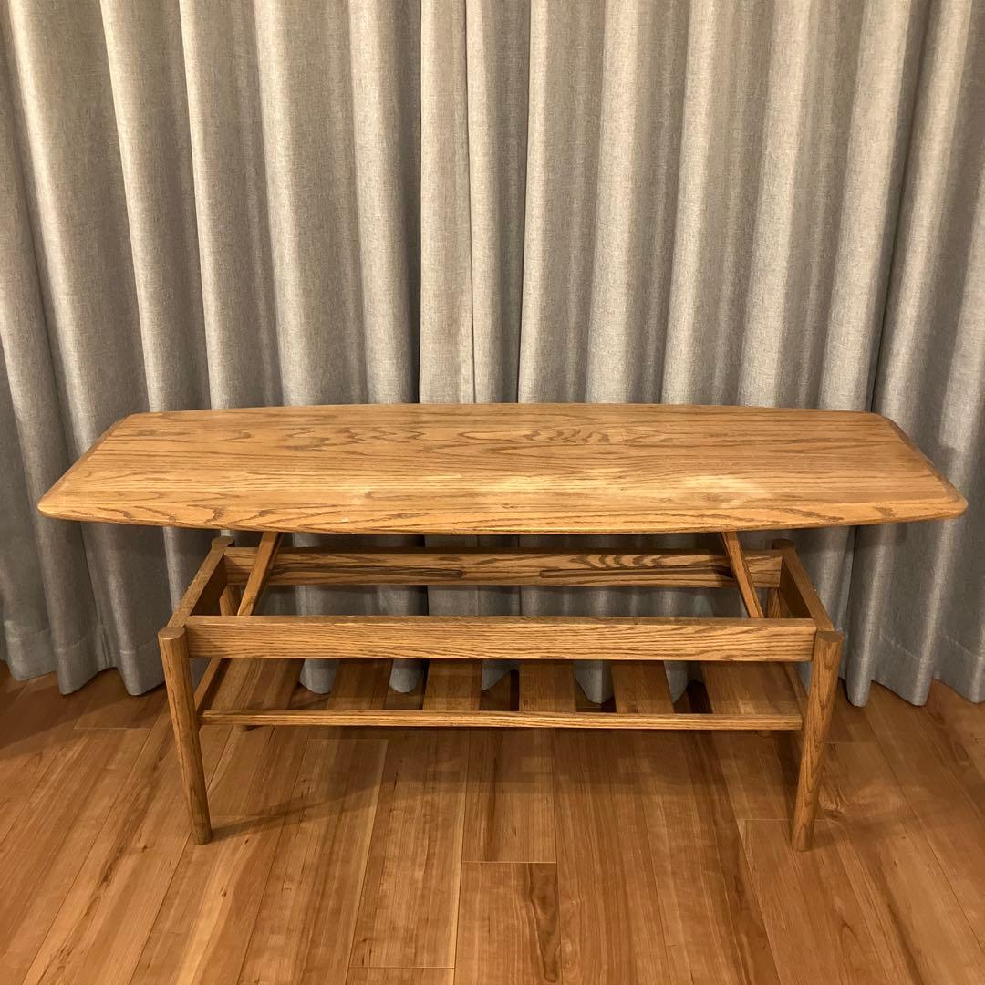 【週末限定値下】MOMO Natural 昇降可能な無垢材ローテーブル MOMO natural(モモナチュラル)のFD ローテーブルです。オーク材の