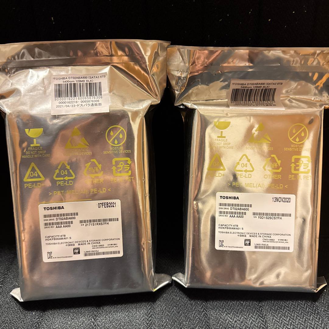 新品未開封 TOSHIBA DT02ABA600 6TB HDD 2個セット 東芝 DT02ABA600 [6TB SATA600 5400] 価格比較 - 価格.com