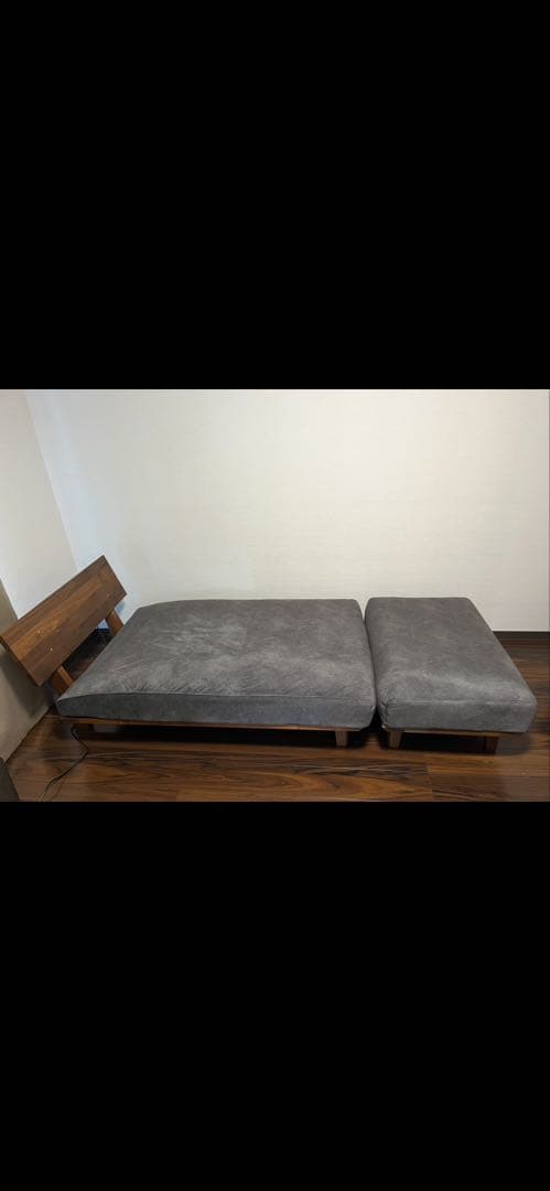 SOLID （ミヤモト家具） ウォルナットカウチソファ＋オットマン