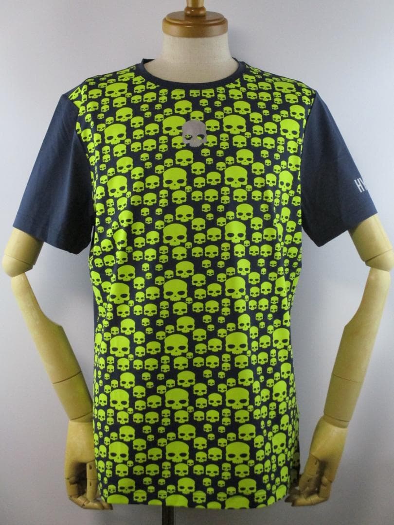 【ハイドロゲン・テニス】マルチアイコン・テックＴシャツ★XL★ネイビー×イエロー 海外サイズ」HYDROGEN(ハイドロゲン) 2024 メンズ カモ ピクセル