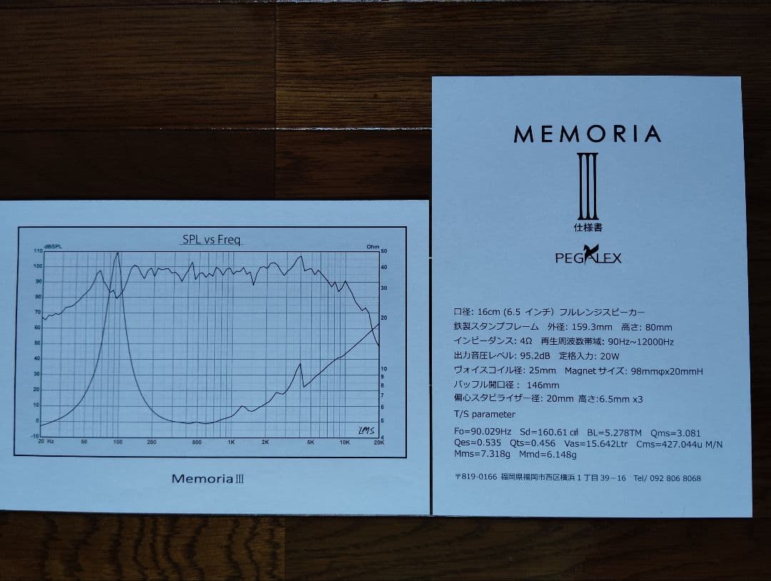 Pegalex MemoriaⅢ スピーカーユニット ☆バリカッセ様専用 - メルカリ