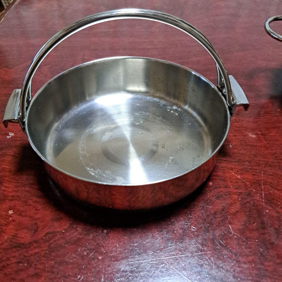 ステンレス 両手鍋 セット蓋付き 中サイズ - メルカリ