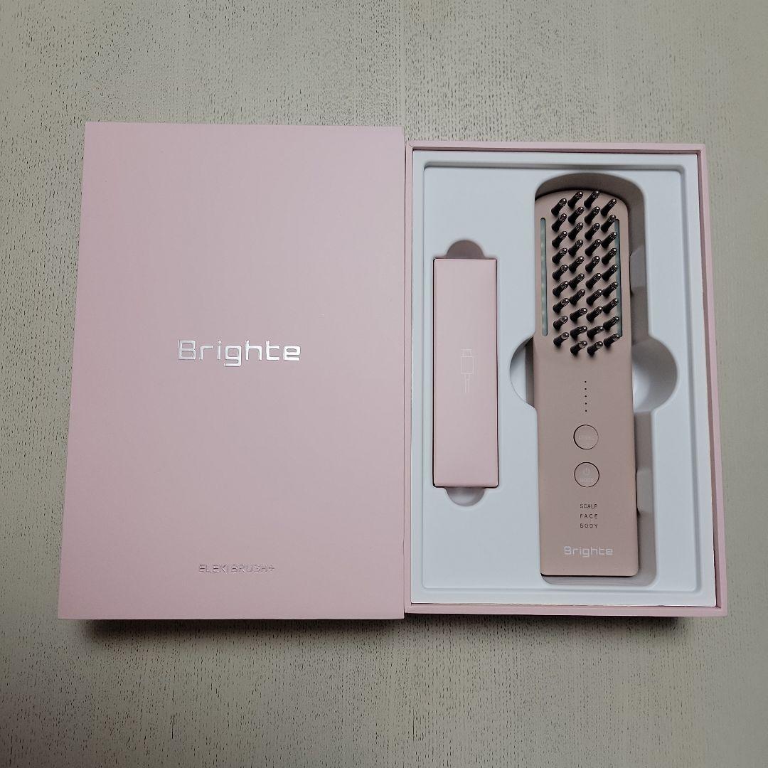 ブライト　エレキブラシ+ 美顔器 Brighte（ブライト） エレキブラシ プラス ブラシ型 美顔器 ピンク