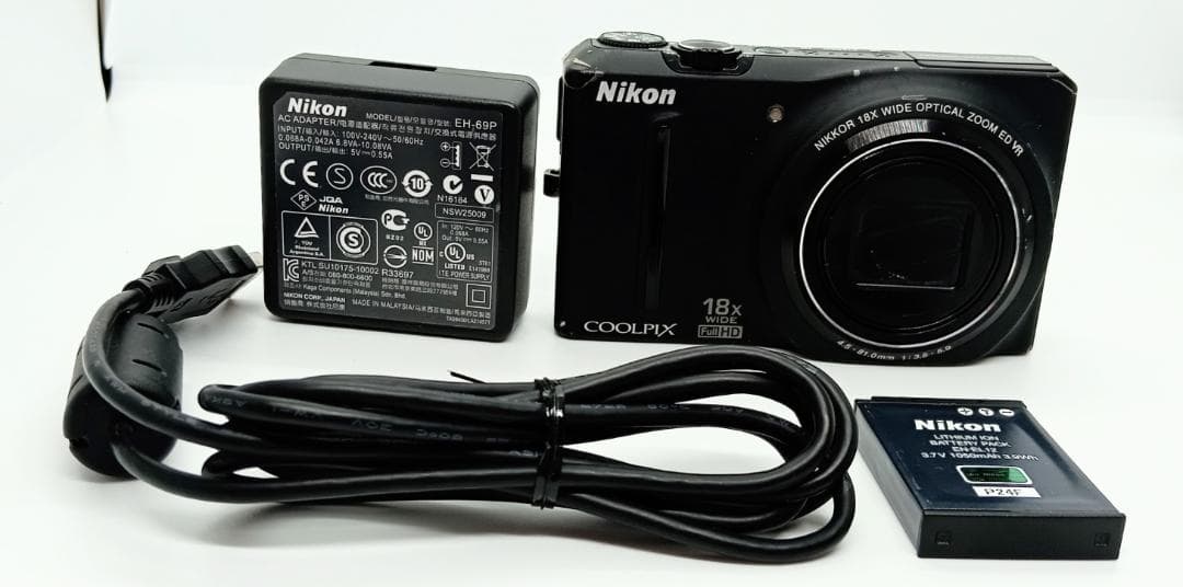 NikonCoolpix S910012.1Mp18x Zoom 黒充電器付き Amazon | カメラ充電ケーブル充電器配線の交換ニコンCoolpix Sシリーズ