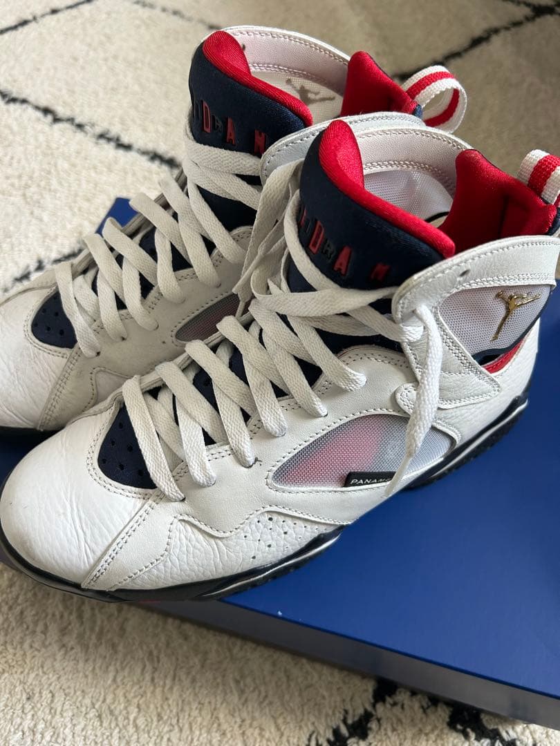 Air Jordan 7 ホワイト/レッド/ネイビー US 7 - メルカリ