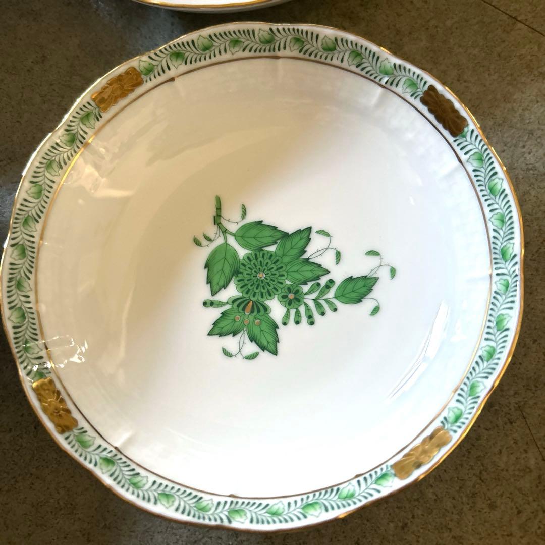 値下げ❗️ヘレンド ヴィクトリアブーケ アポニーグリーン その他 深皿