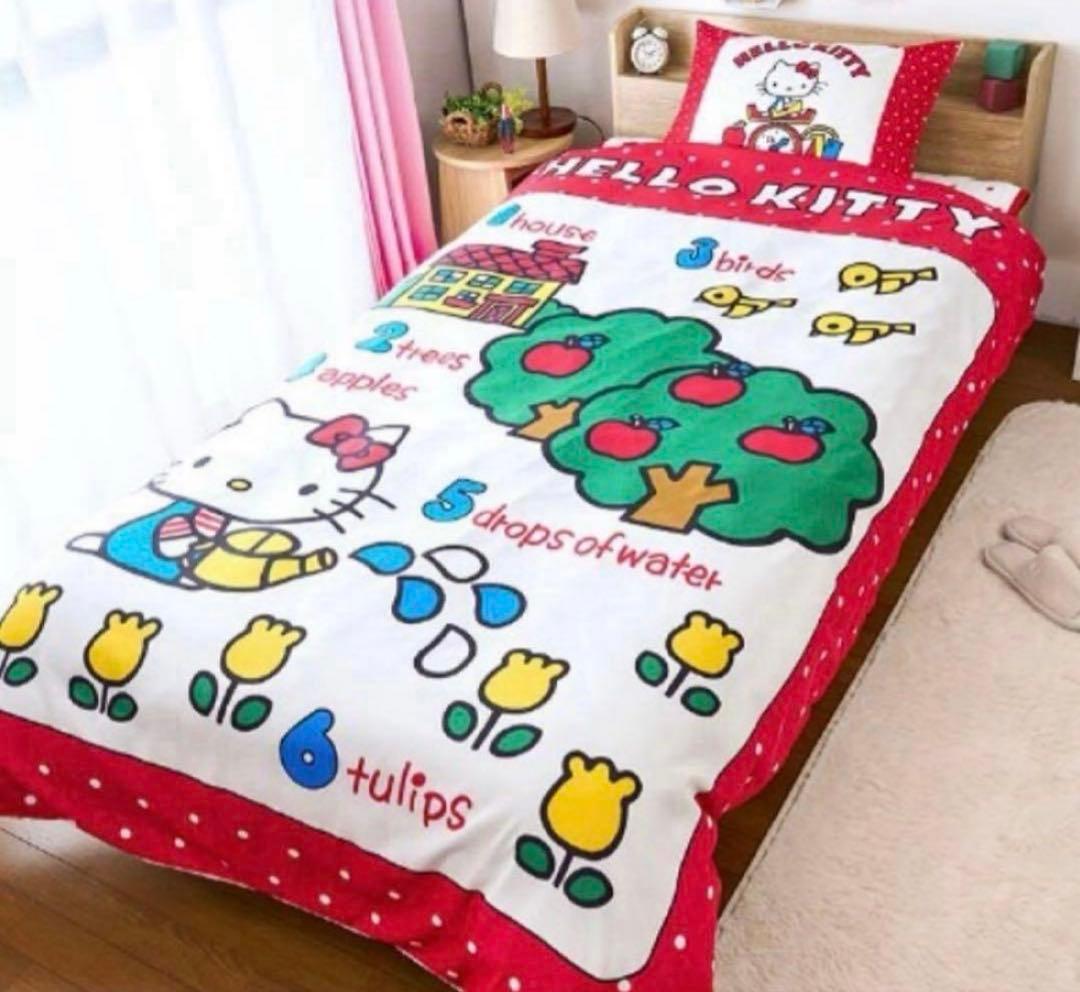 新品♡ハローキティ レトロ 掛け布団カバー シングル - メルカリ