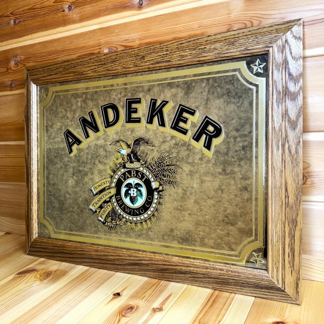 ANDEKER パブミラー Pabst パブストブルーリボン 鏡 ビンテージ パブミラー】1986 