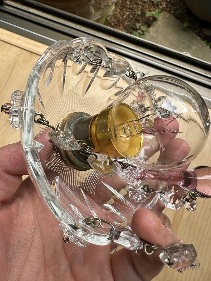 20's フランス アンティーク ピンクムラーノガラスの可愛いミニ