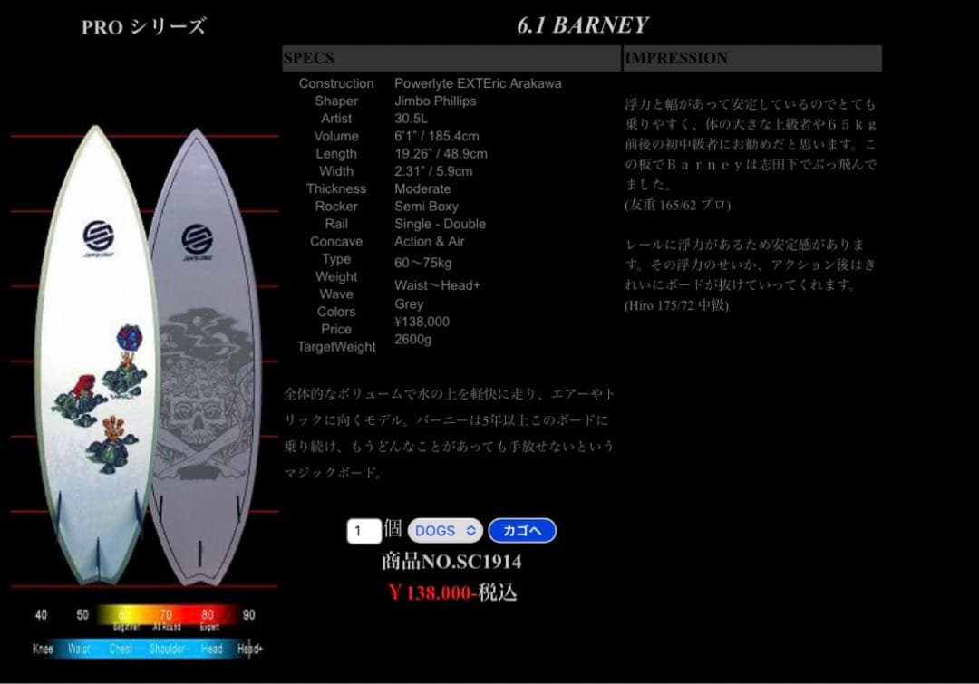 サンタクルーズサーフボード（6.1バーニーモデル） - メルカリ