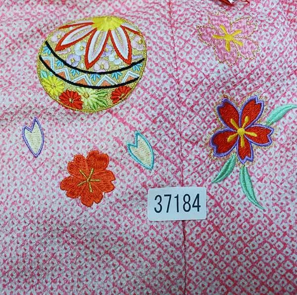 七五三 三歳 女児 被布着物セット 正絹 総絞り お仕立て無料 NO37184
