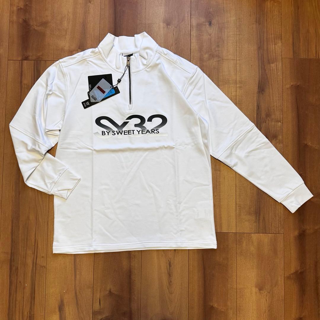 長袖　モックネック　ハーフジップ　メンズ　ゴルフウェア　カットソー　新品　L フリース Tシャツ メンズ ゴルフ モックネック ハーフジップ 長袖T