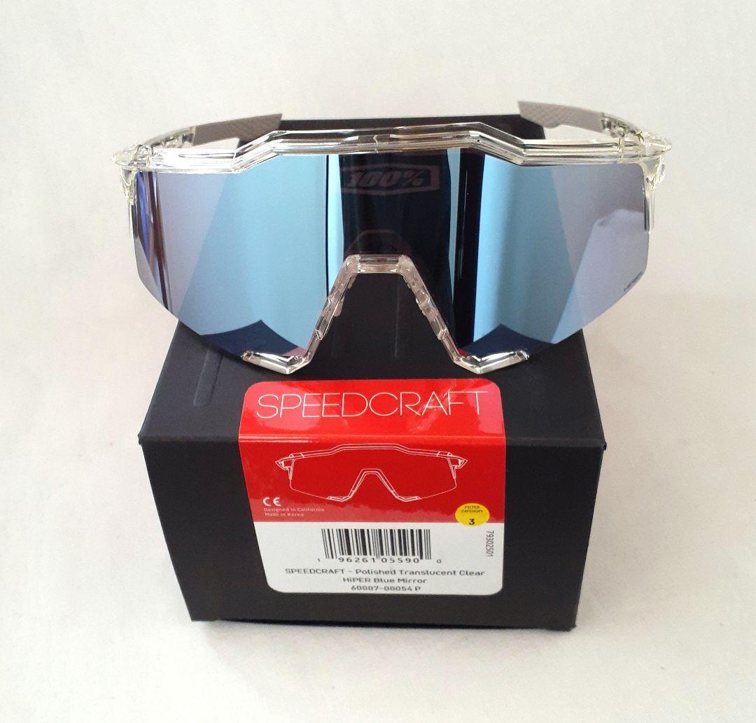 100% SPEEDCRAFT クリア ブルー ワンハンドレッド サングラス - メルカリ