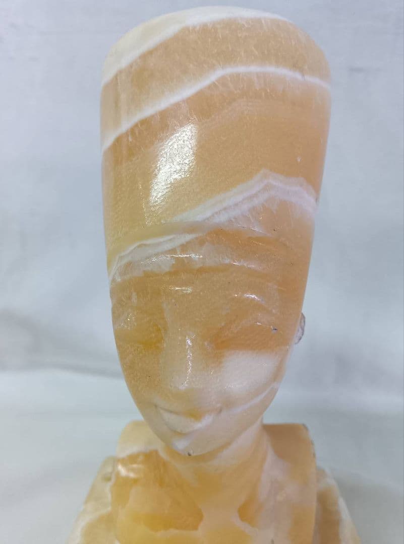 エジプト土産 アルバ石置物 2点 インテリア ネフェルティティ クレオパトラ