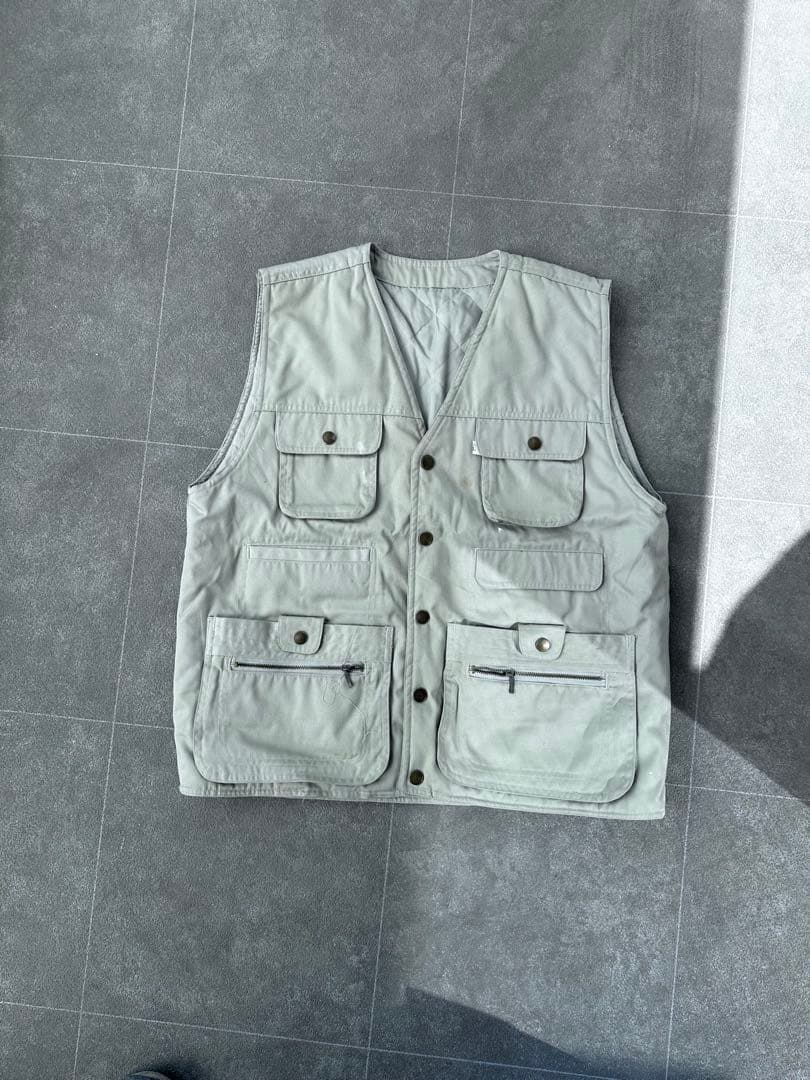 80s フィッシングベスト ベージュ - メルカリ