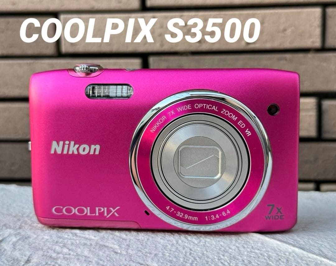 実写美⭕️良品【動作確認済】Nikon COOLPIX S3500 ピンク Amazon | Nikon デジタルカメラ COOLPIX S3500 光学7倍ズーム 有効画素