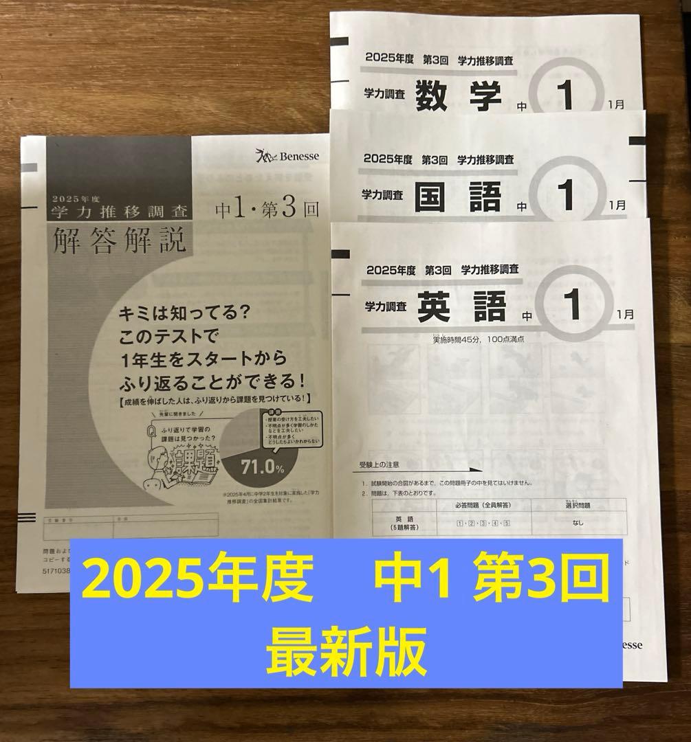 ベネッセ　2025年度　学力推移調査 英語 国語 数学 ベネッセ 学力推移調査 2025年度 中3 - メルカリ