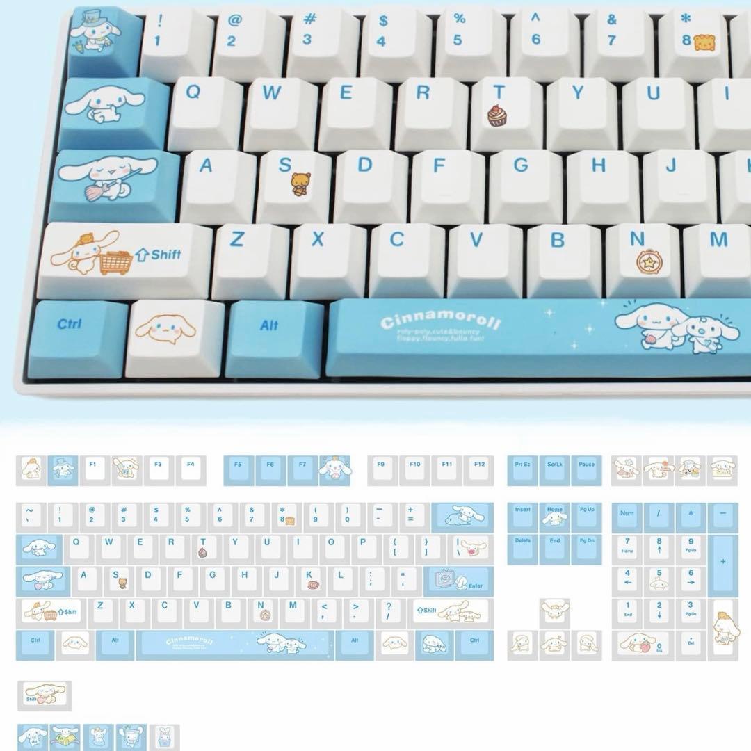 シナモロール キーキャップ メカニカルゲームキーボード チェリーMX