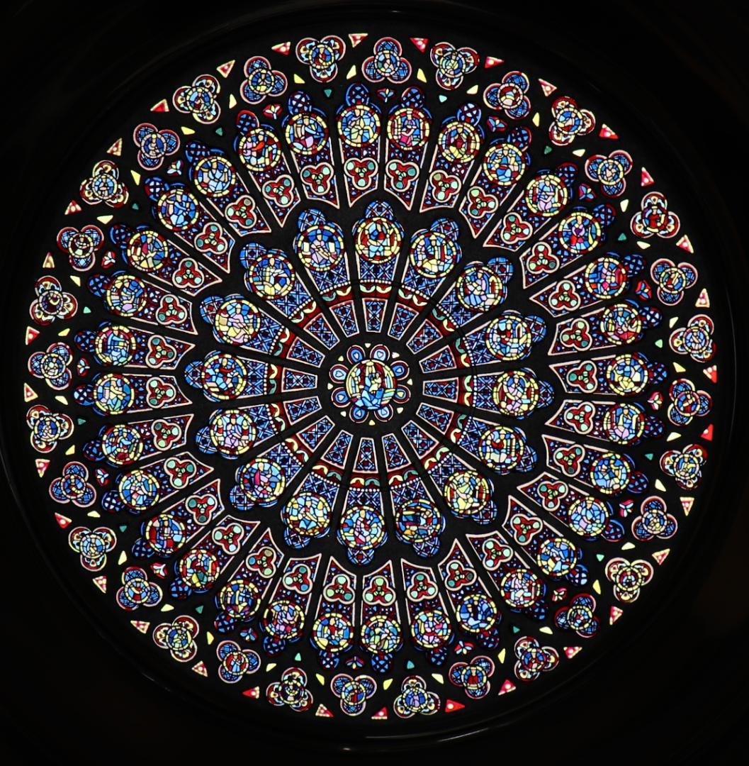 限定作品 ノートルダム大聖堂 ヴィンテージステンドグラス 大型 北の